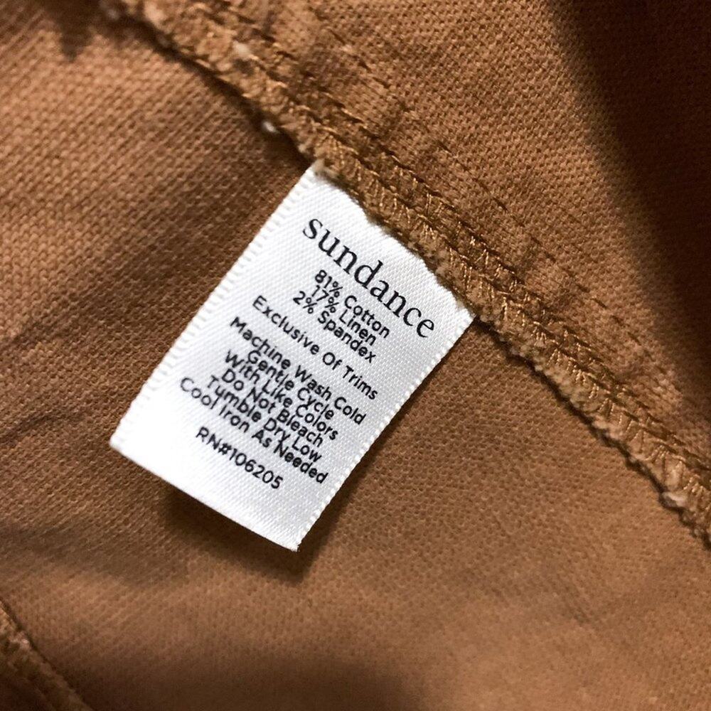 Sundance NEW Journeyer Belted Linen Blend Short Trench Coat Jacket Brown Size PS - Picture 11 of 12